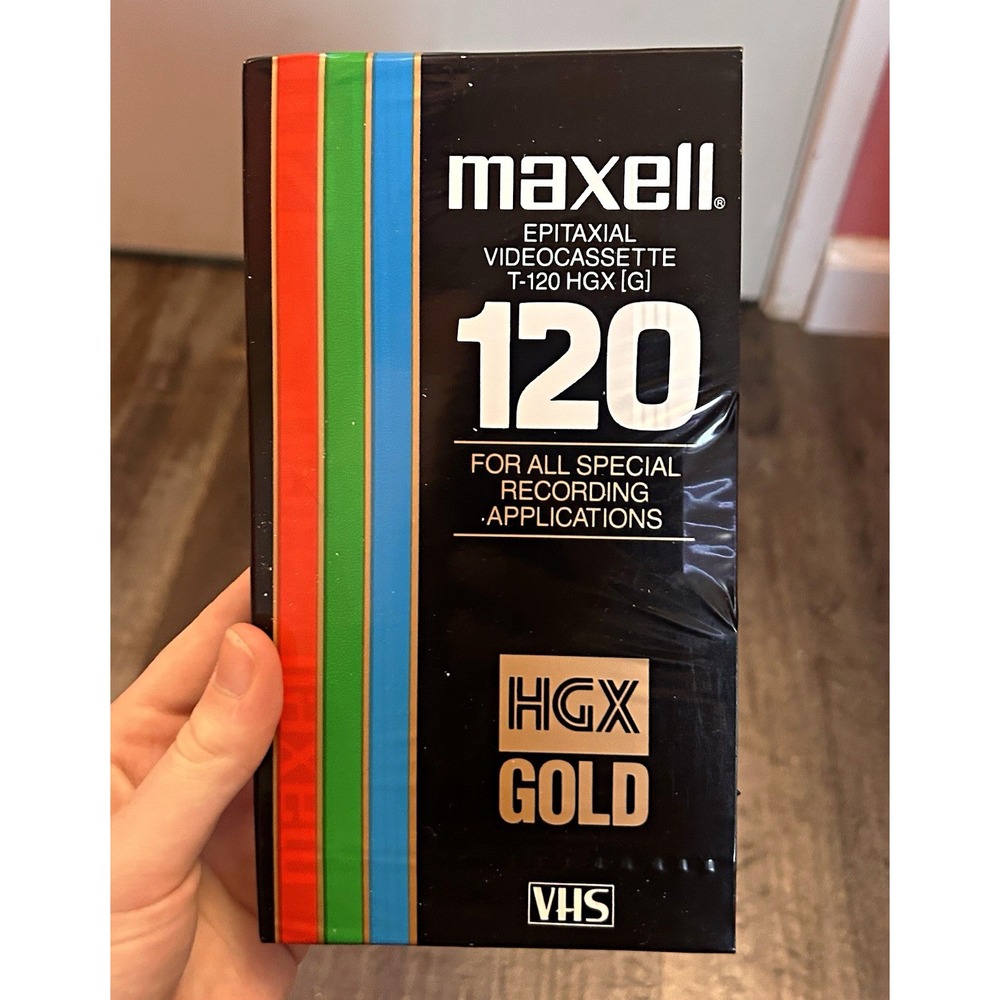 Maxell HGX Gold Epitaxial VHS T-120 120 Min Recordable Tape Sleeve